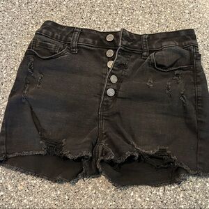 SO Black Distressed Jean Shorts